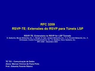 rfc 3209 rsvp te extens es do rsvp para t neis lsp