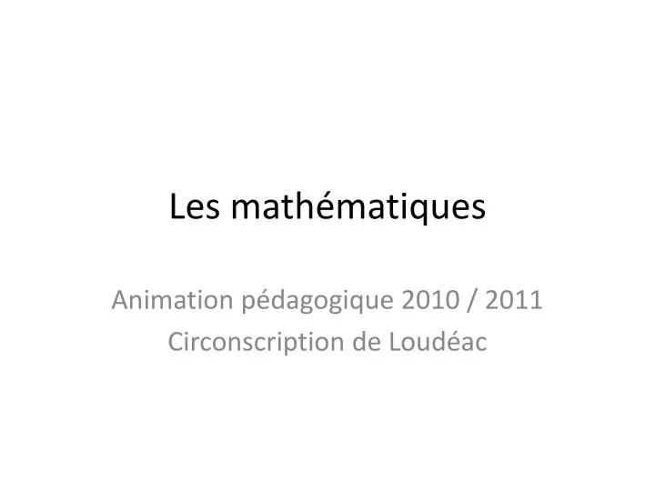 les math matiques