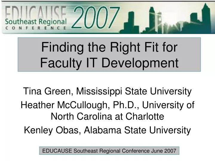 finding the right fit for faculty it development
