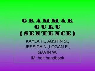 Grammar Guru (sentence)