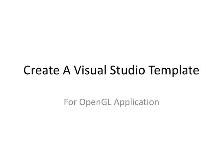 create a visual studio template