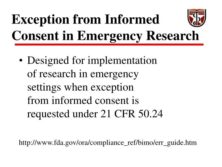 exception from informed consent in emergency research