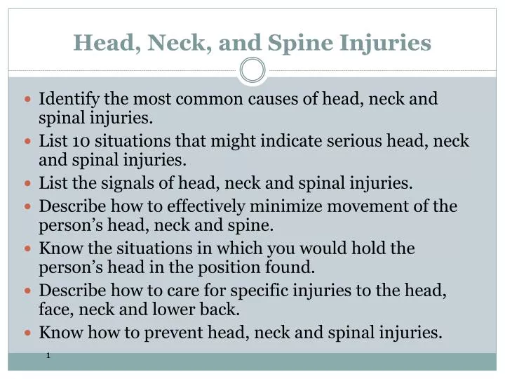 head neck and spine injuries