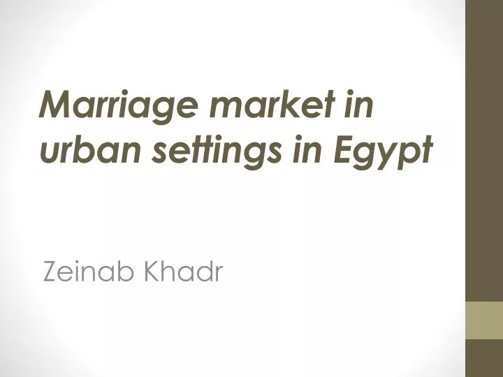 marriage market in urban settings in egypt
