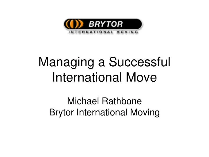 managing a successful international move