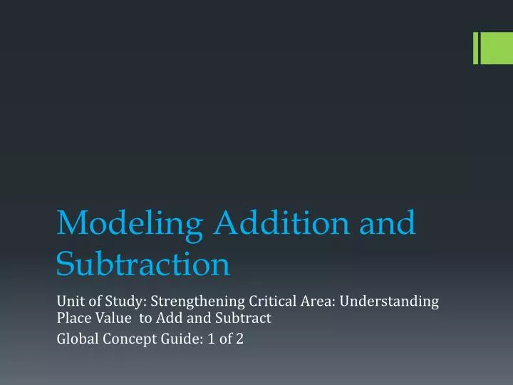 modeling addition and subtraction