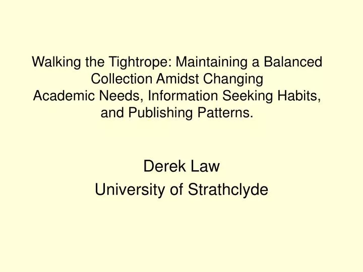 derek law university of strathclyde