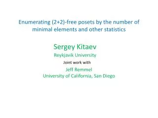 Enumerating (2+2)-free posets by the number of minimal elements and other statistics