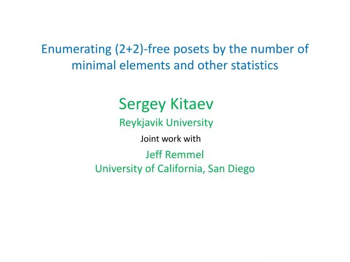 enumerating 2 2 free posets by the number of minimal elements and other statistics