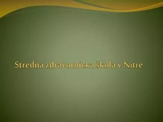 stredn zdravotn cka kola v nitre