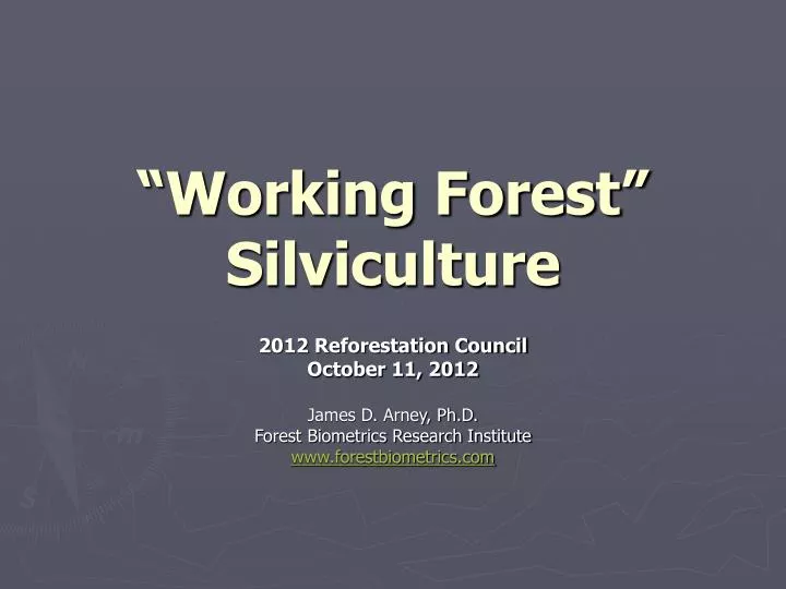 working forest silviculture