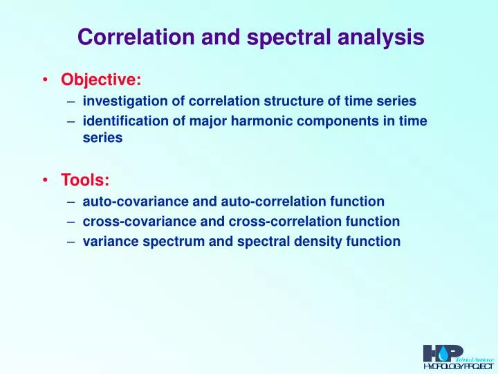 correlation and spectral analysis