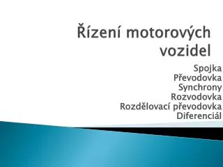 zen motorov ch vozidel
