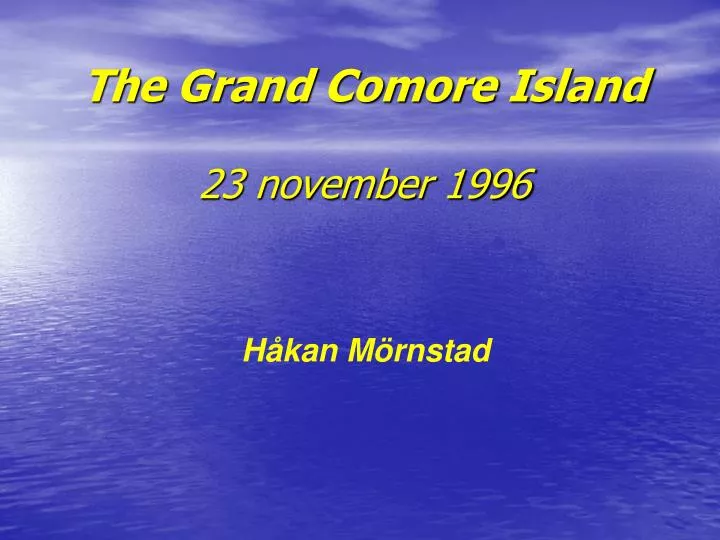 the grand comore island 23 november 1996