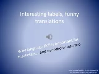 Interesting labels, funny translations