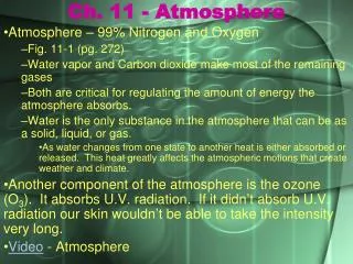 Ch. 11 - Atmosphere