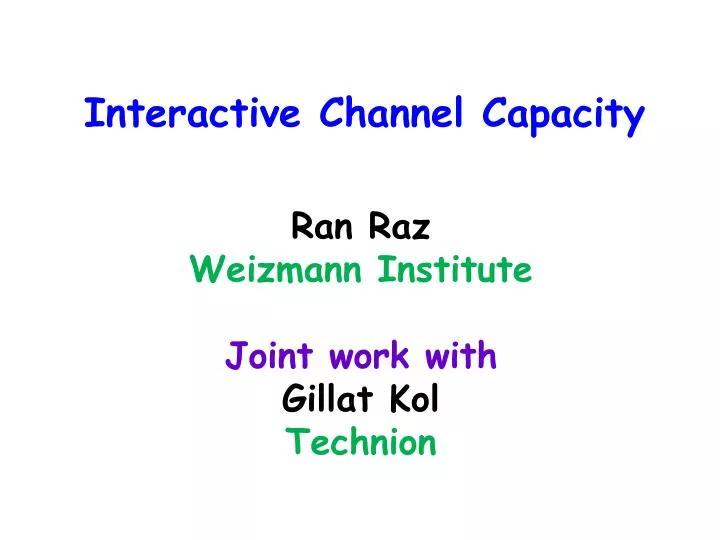 interactive channel capacity
