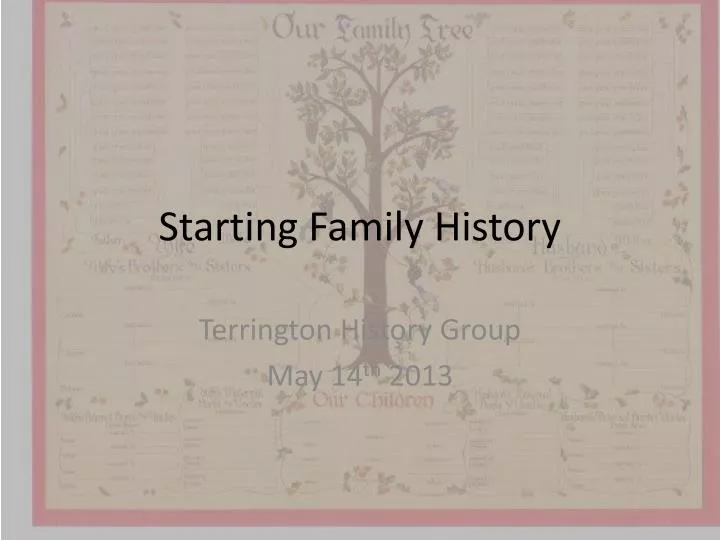 starting family history
