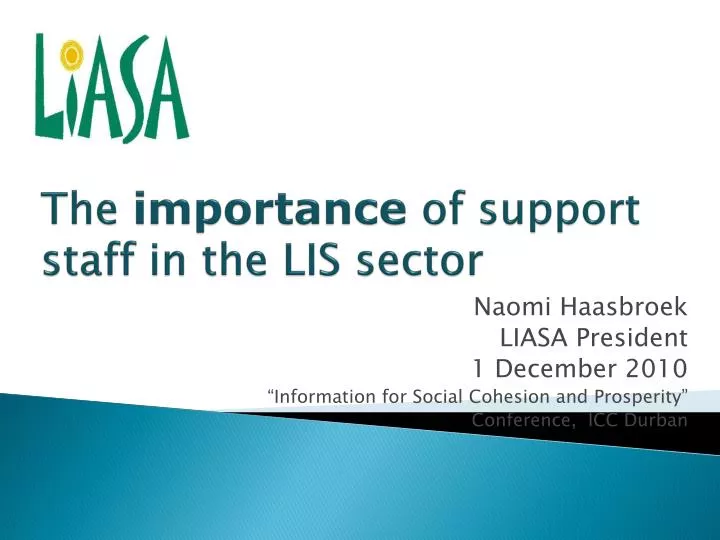 the importance of support staff in the lis sector