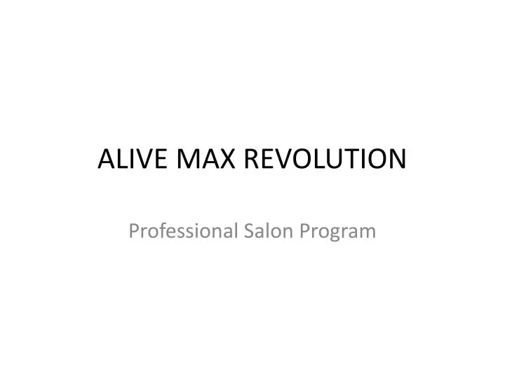 alive max revolution