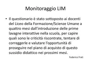 monitoraggio lim