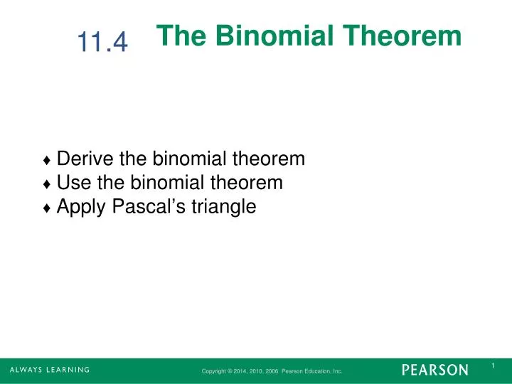 the binomial theorem