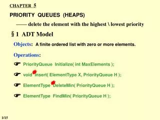 CHAPTER 5 PRIORITY QUEUES (HEAPS)