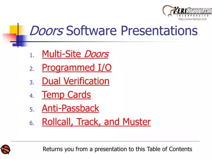 doors software presentations