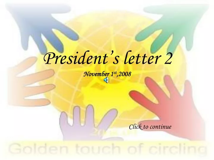 president s letter 2 november 1 st 2008