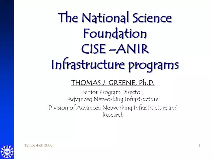 the national science foundation cise anir infrastructure programs