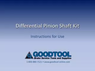 Differential Pinion Shaft Kit