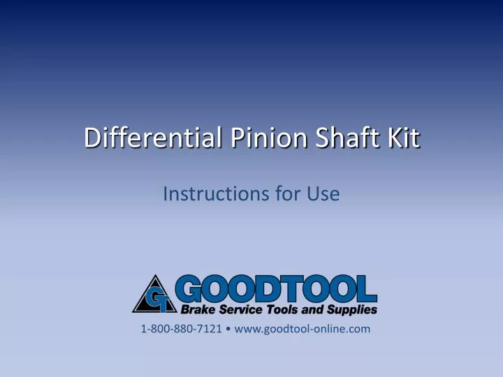 differential pinion shaft kit