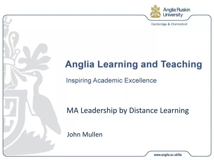ma leadership by distance learning