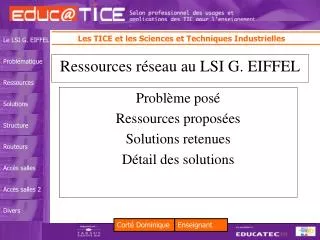 ressources r seau au lsi g eiffel
