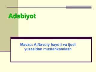 adabiyot