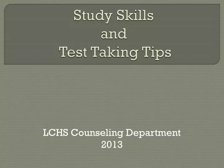 study skills and test taking tips
