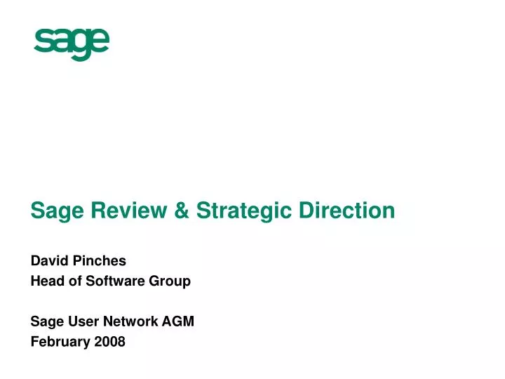 sage review strategic direction