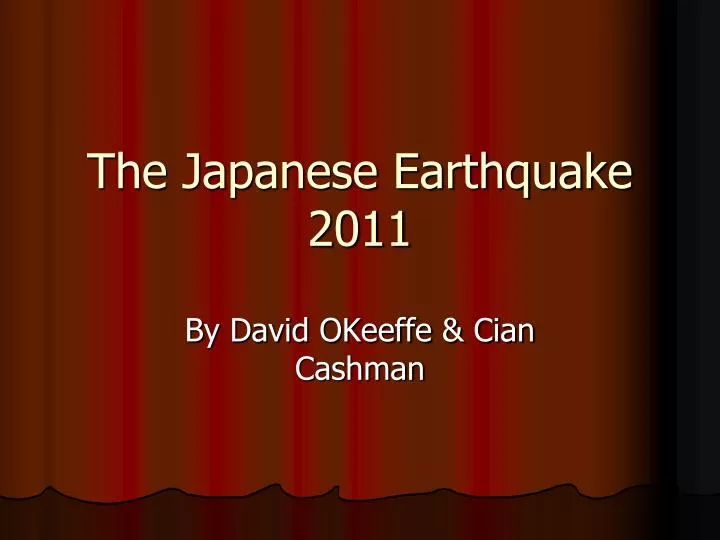 the japanese earthquake 2011