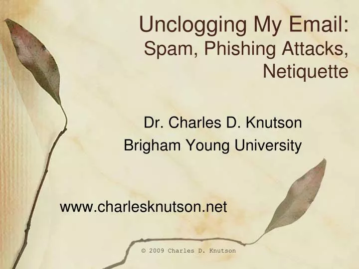 unclogging my email spam phishing attacks netiquette