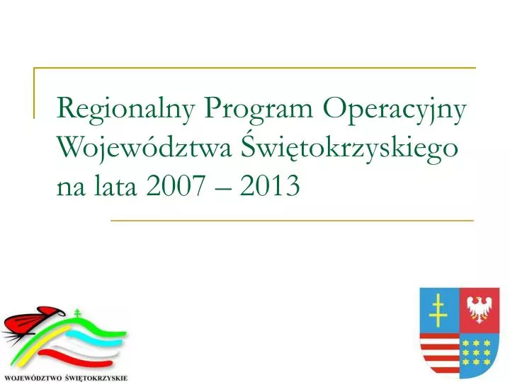 regionalny program operacyjny wojew dztwa wi tokrzyskiego na lata 2007 2013