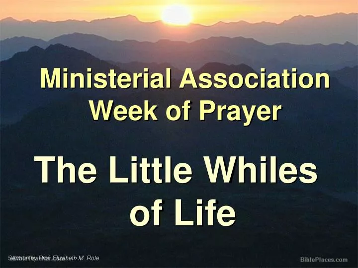 ministerial association week of prayer
