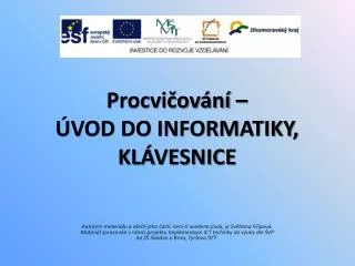 procvi ov n vod do informatiky kl vesnice