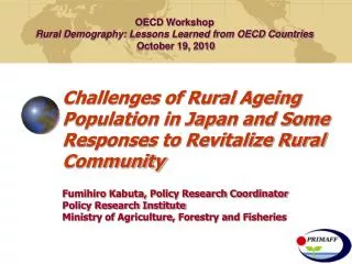 OECD Workshop Rural Demography: Lessons Learned from OECD Countries October 19, 2010