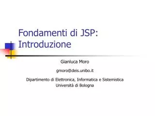 fondamenti di jsp introduzione