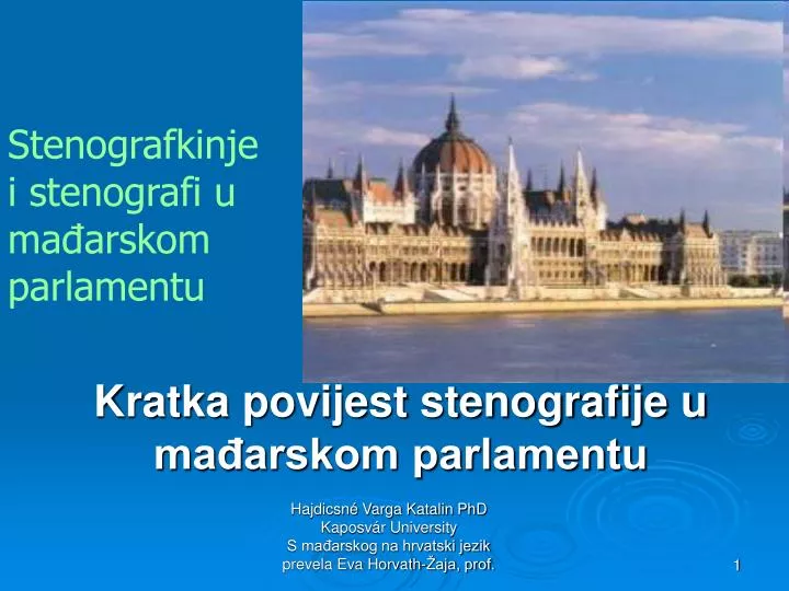 kratka povijest stenografije u ma arskom parlamentu