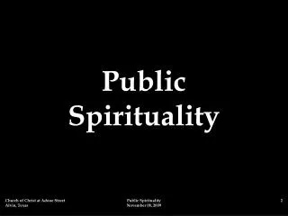 Public Spirituality