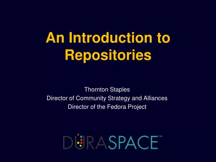 an introduction to repositories