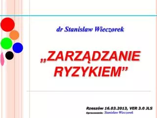 zarz dzanie ryzykiem
