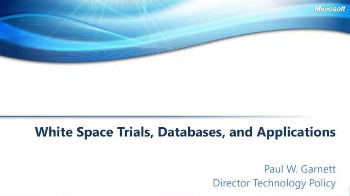 white space trials databases and applications