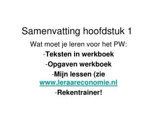 samenvatting hoofdstuk 1